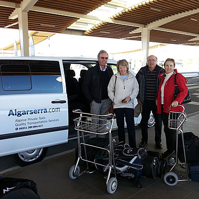 Passengers drop off at Faro airport departures area